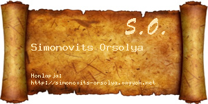 Simonovits Orsolya névjegykártya